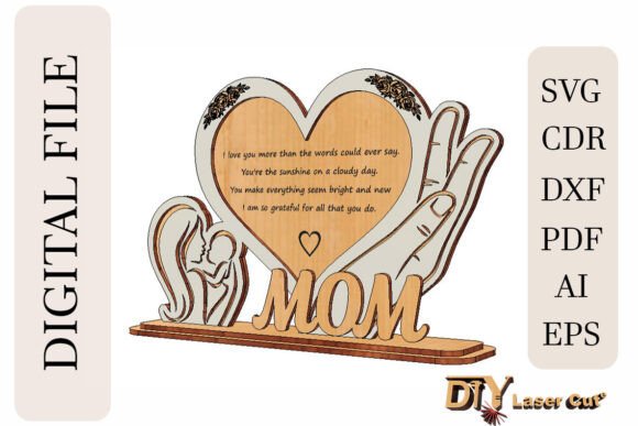 Mother’s Day Heart Gift Laser Cut Svg